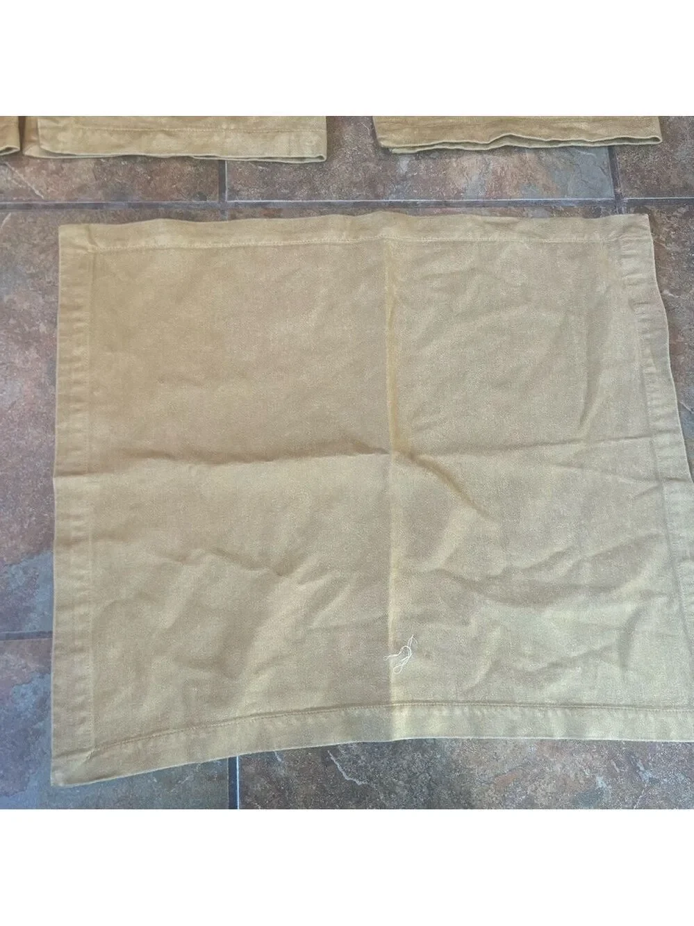 Crate & Barrel Napkin Table Linens Set of 6 Rayon Cotton Sateen Sage Green